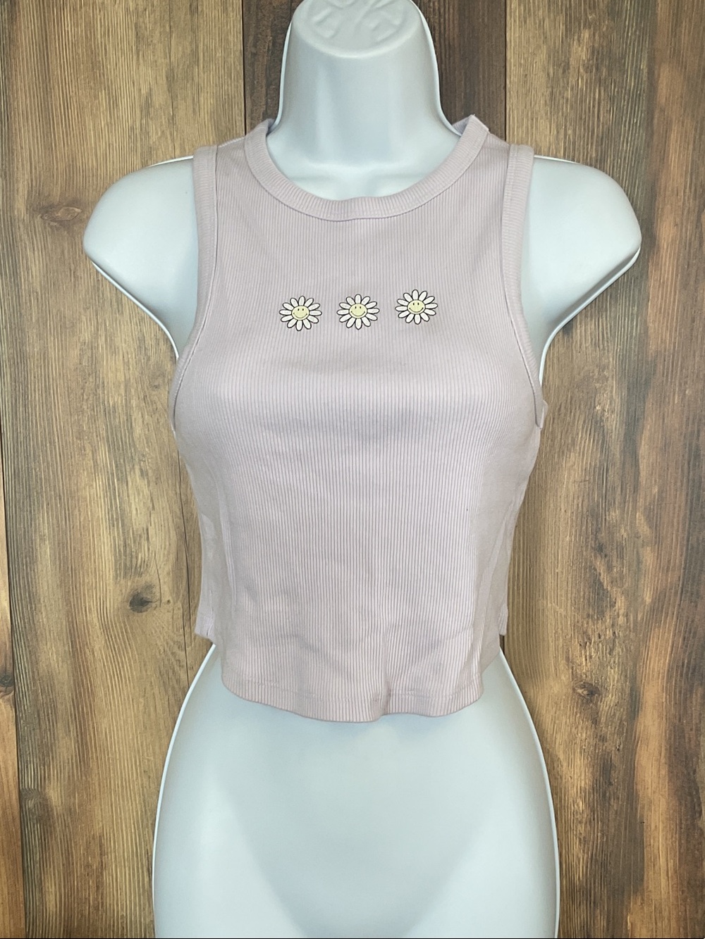 aerie Ribbed Daisy Cropped Tank M          C283